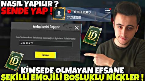 PUBG Mobile Boşluklu İsim Yazma .